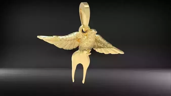 Swallow bird pendant 3D print model