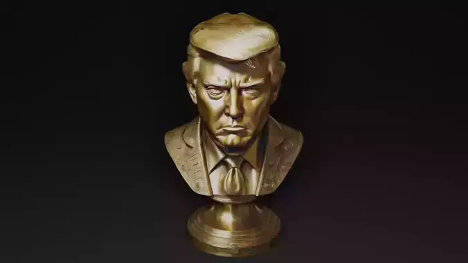 3D Printable Bust of President Donald Trump  STL File 3D print model