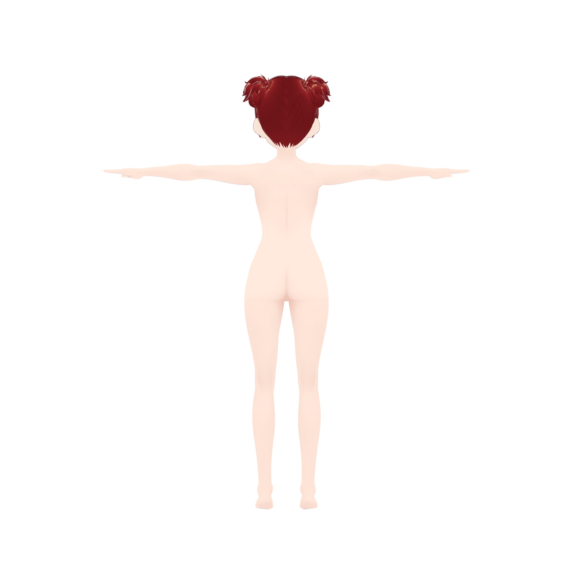 Anime Girl Eri - Whithout Clothes Low-poly 3D model_1