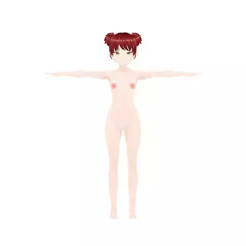 Anime Girl Eri - Whithout Clothes Low-poly 3D model