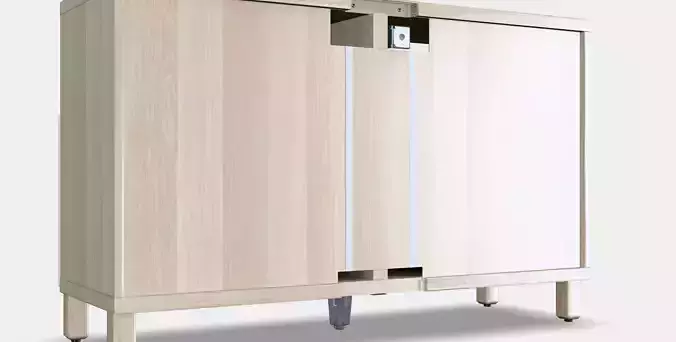 BESTA TV bench with doors 34