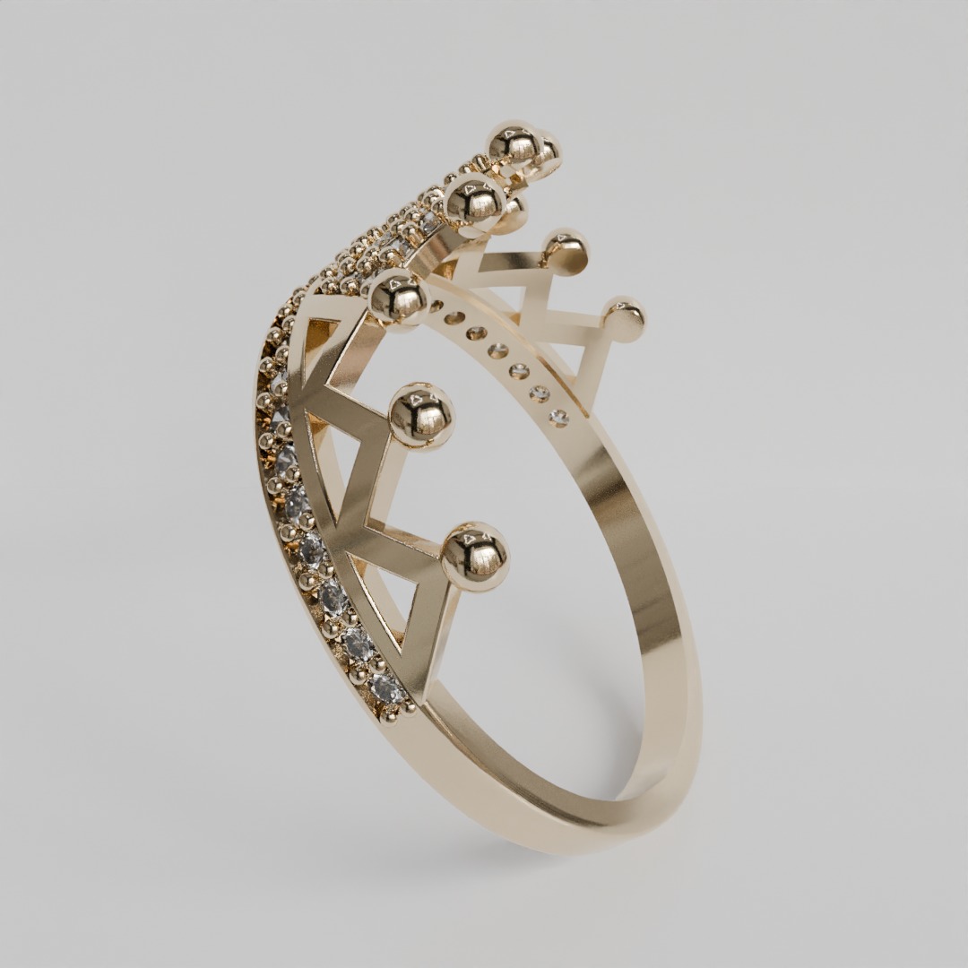 crown ring 3D print model_5