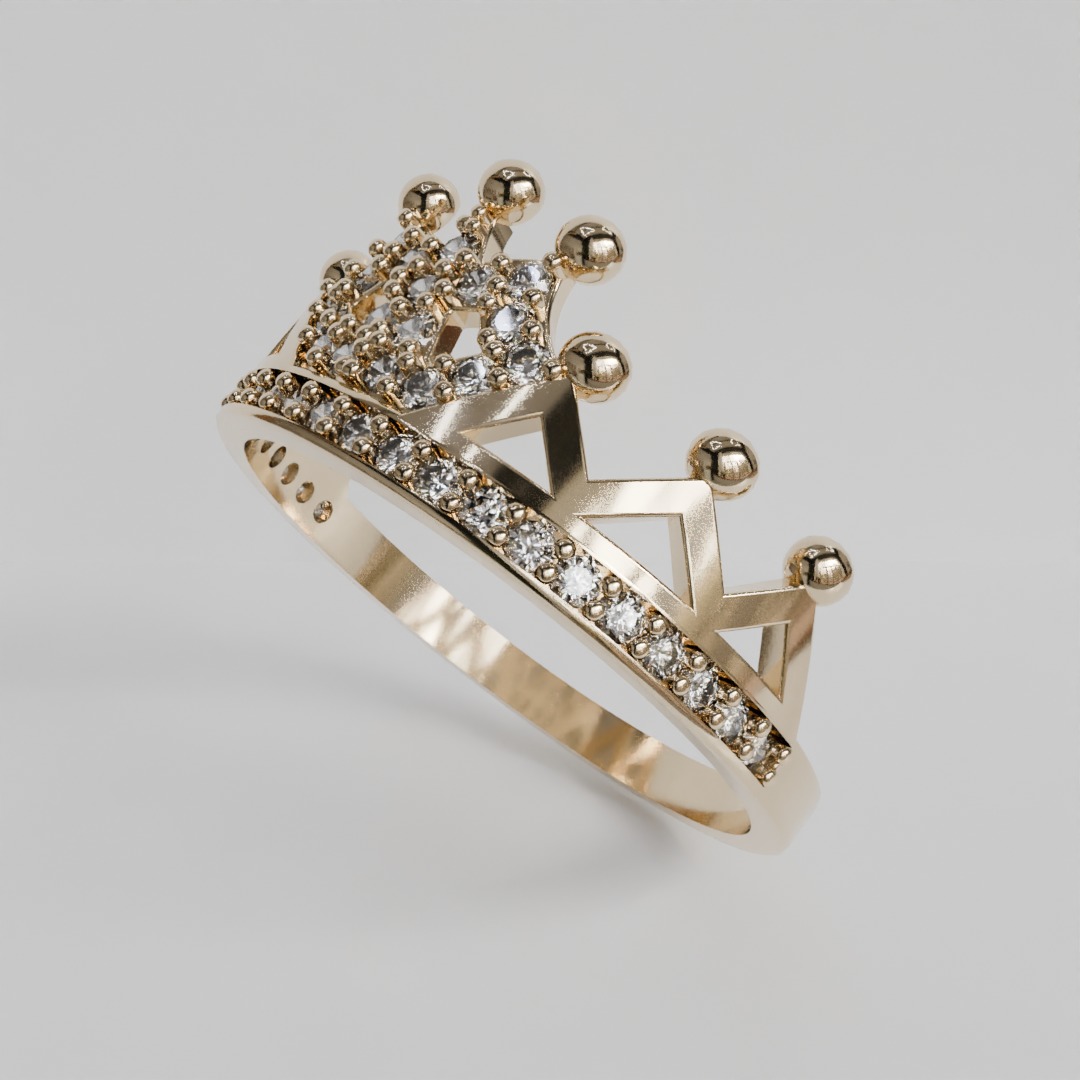 crown ring 3D print model_6