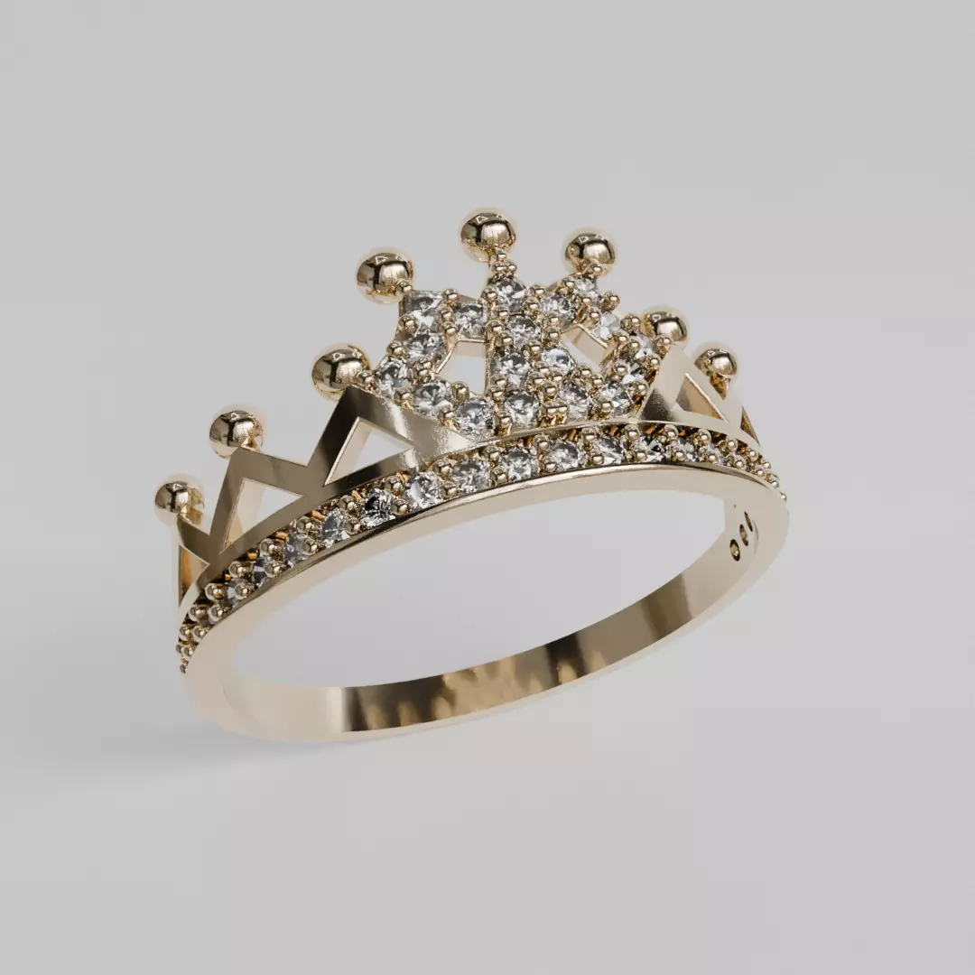 crown ring 3D print model_0