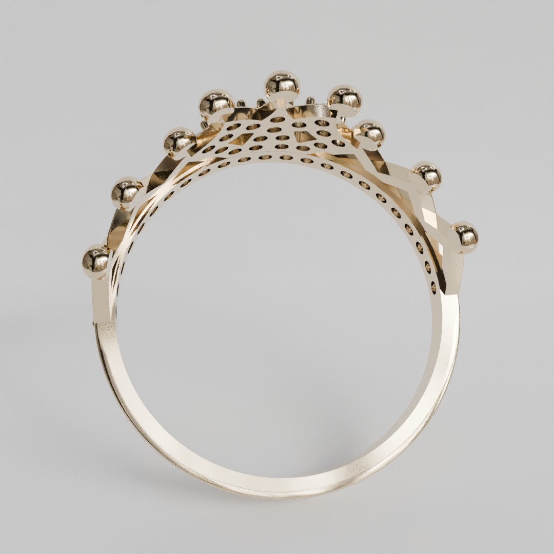 crown ring 3D print model_4