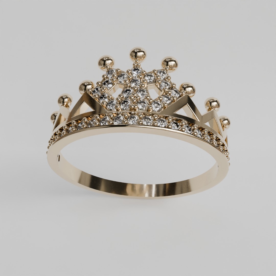 crown ring 3D print model_7