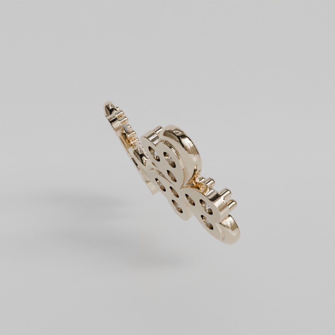 heart clover earrings 3D print model_3