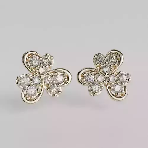 heart clover earrings