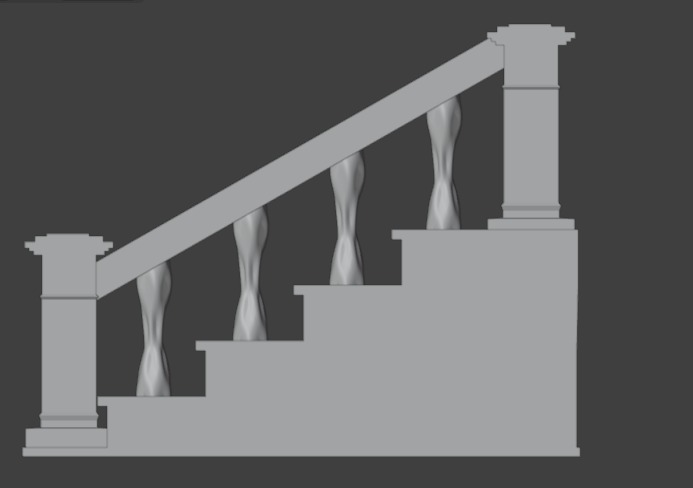 Staircase 3D print model_4