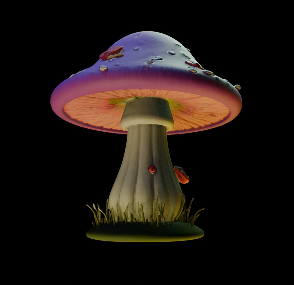 Cute Pink Mushroom 3D print model_9