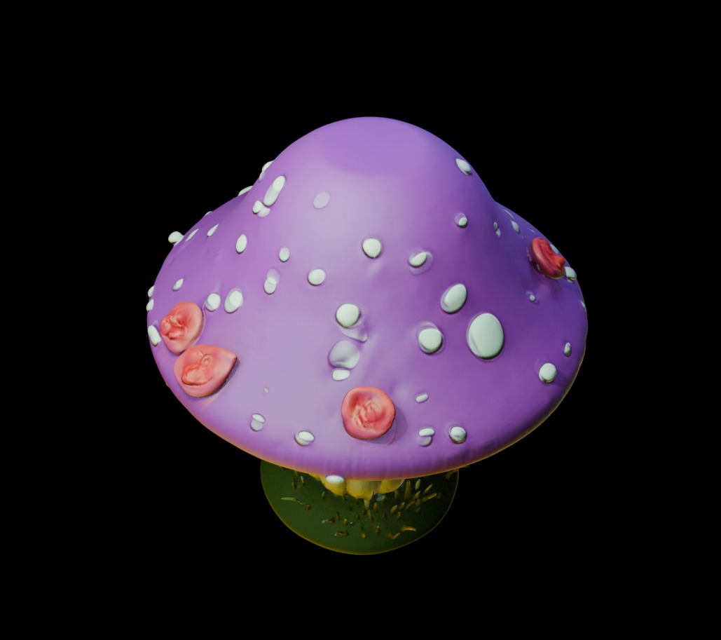Cute Pink Mushroom 3D print model_1