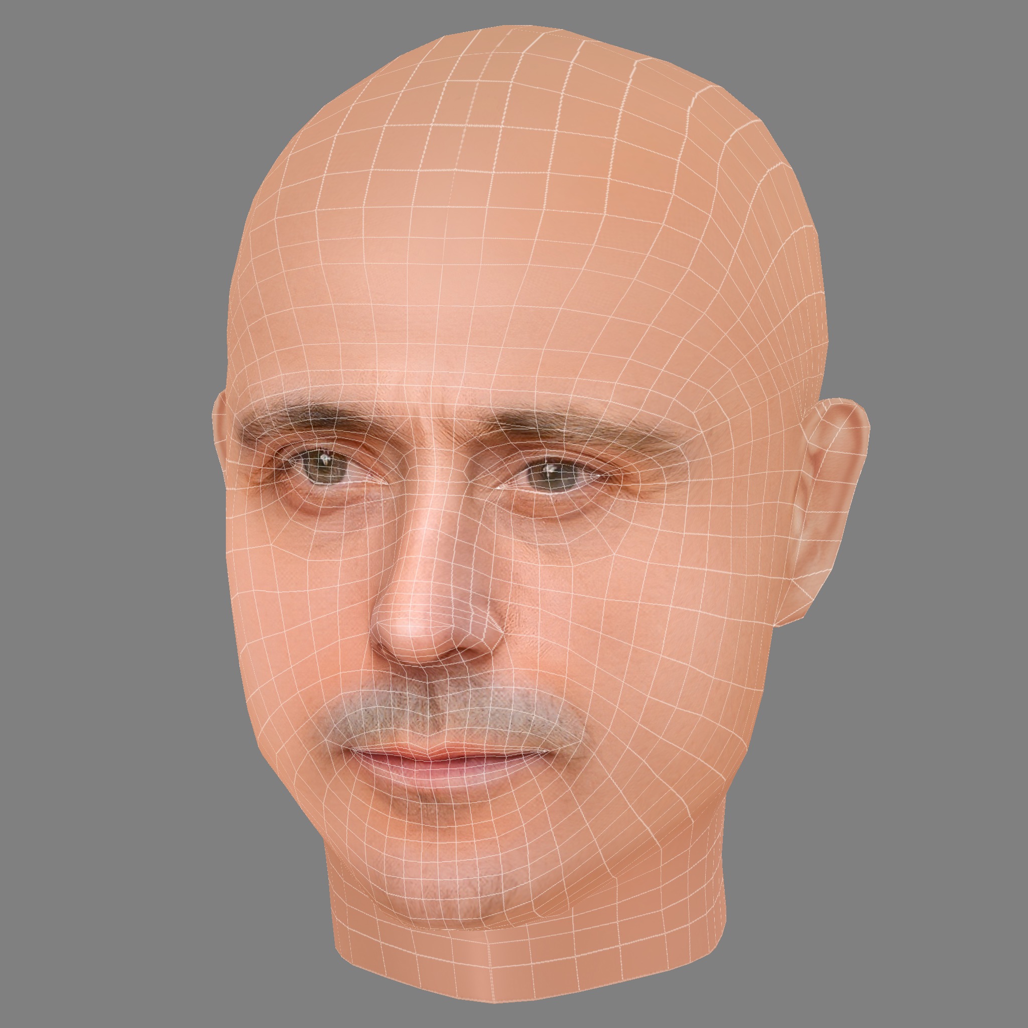 Mark Strong Head - Low poly head for game Low-poly 3D model_7
