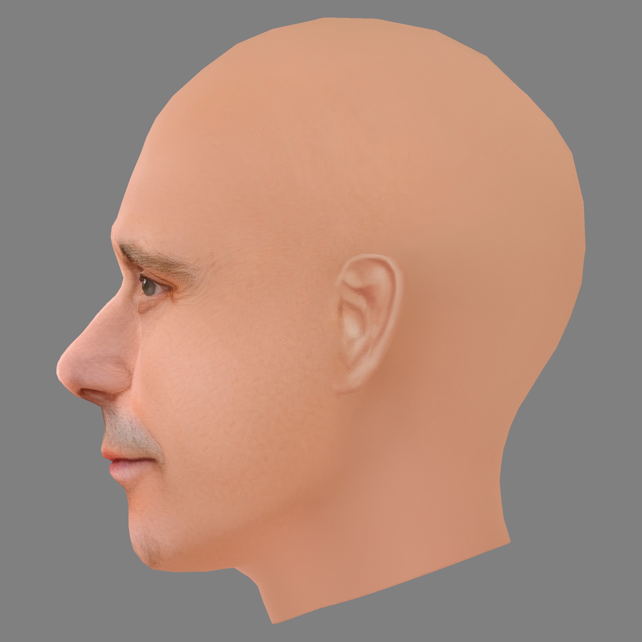 Mark Strong Head - Low poly head for game Low-poly 3D model_2