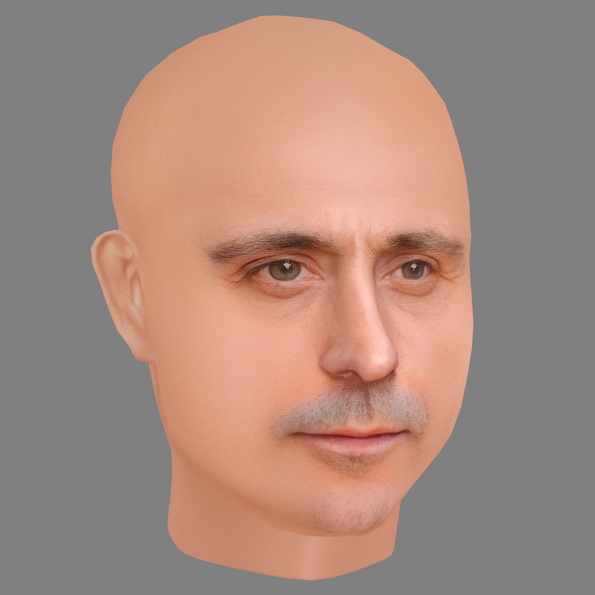 Mark Strong Head - Low poly head for game Low-poly 3D model_6
