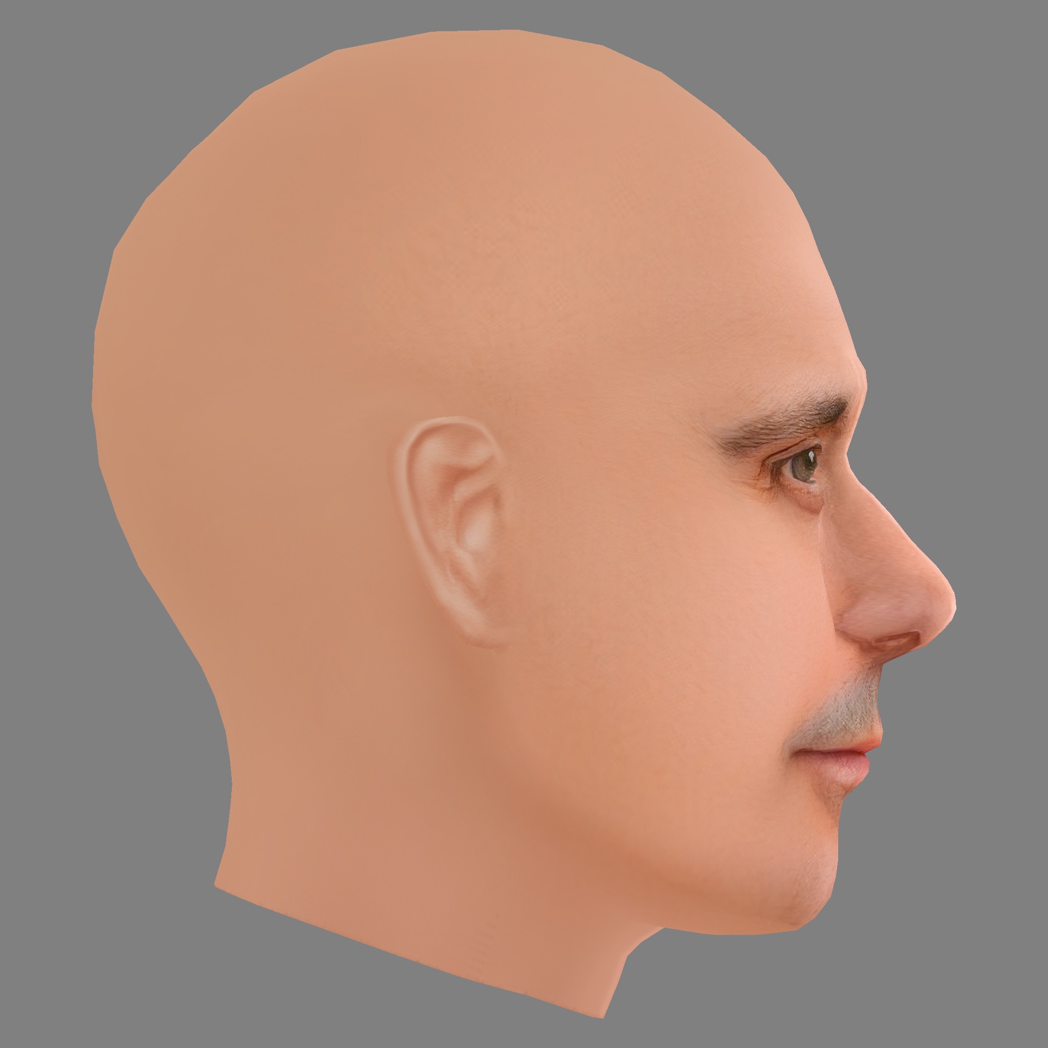 Mark Strong Head - Low poly head for game Low-poly 3D model_5
