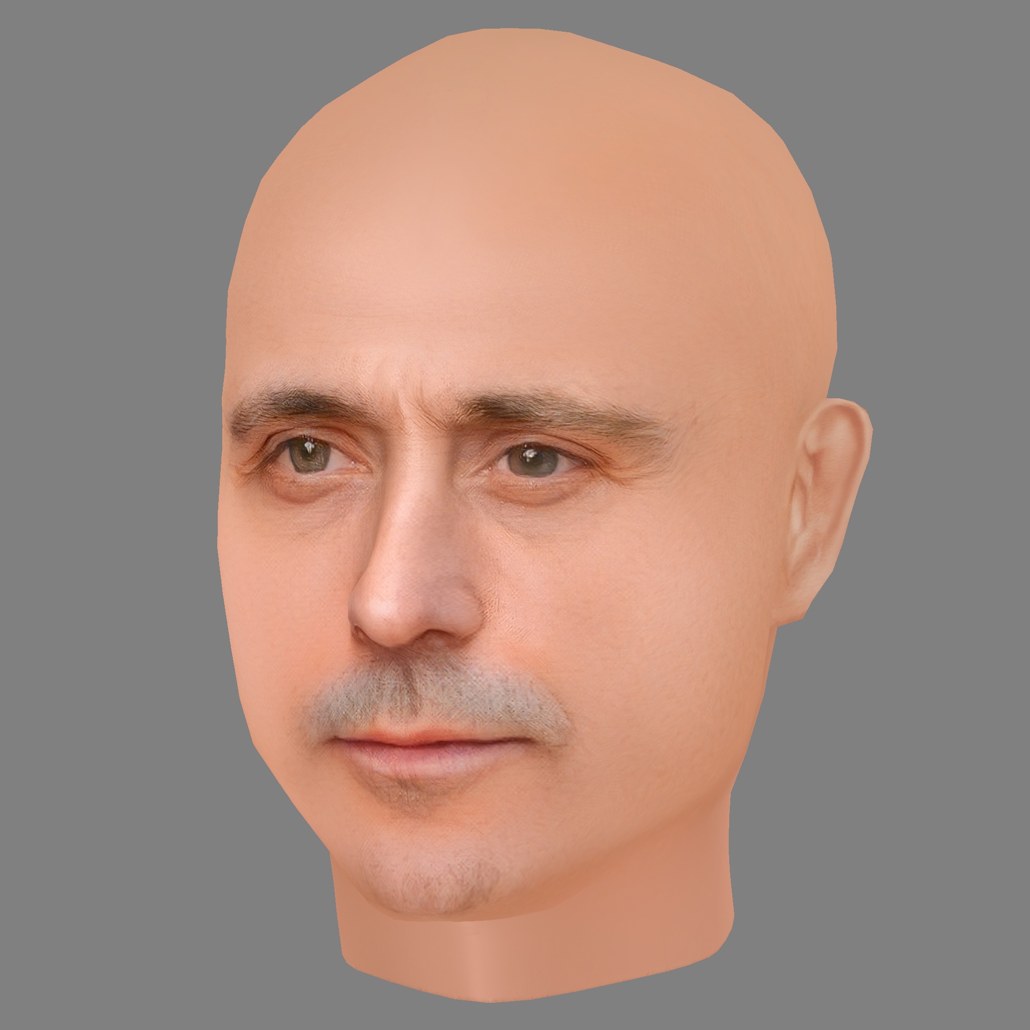 Mark Strong Head - Low poly head for game Low-poly 3D model_1