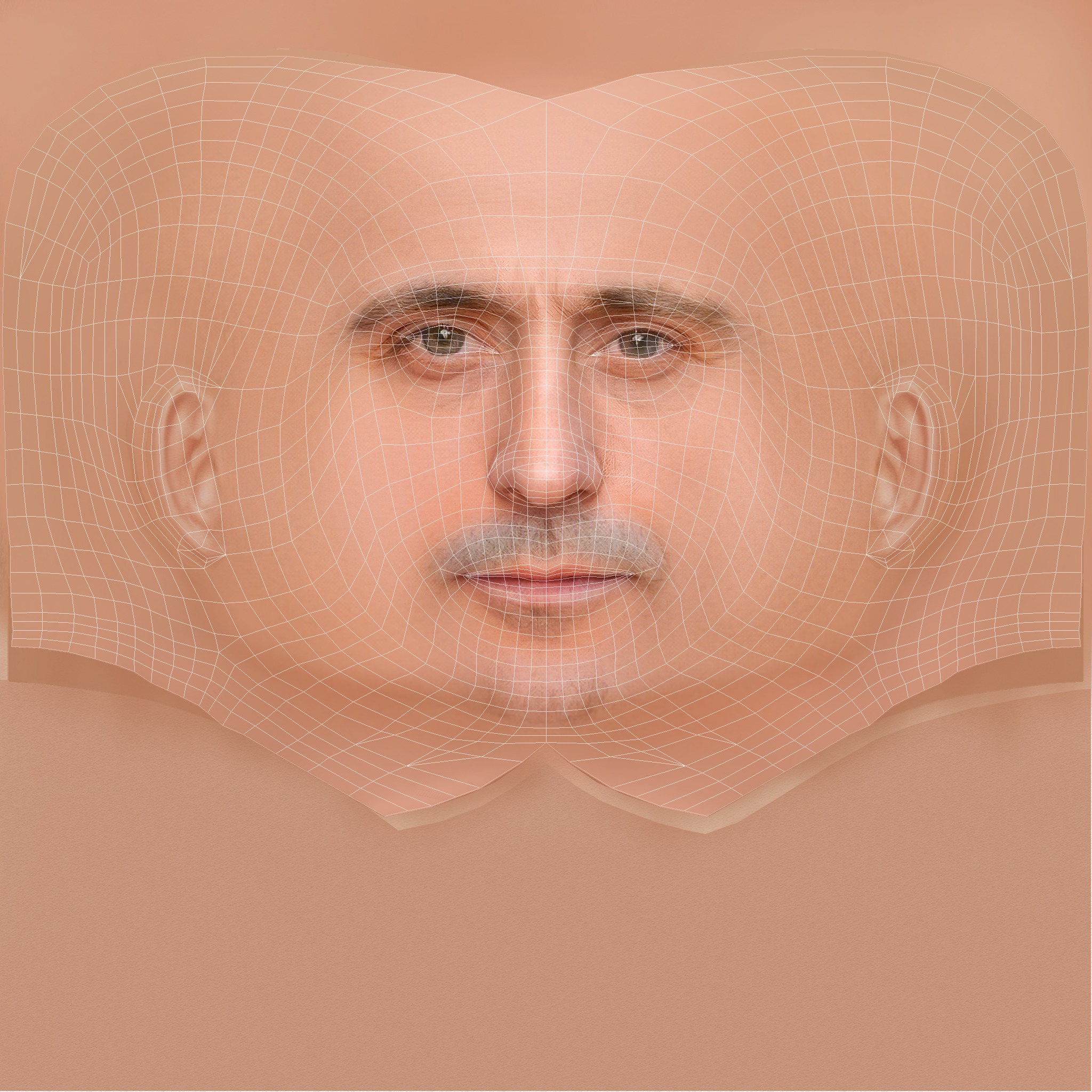 Mark Strong Head - Low poly head for game Low-poly 3D model_8