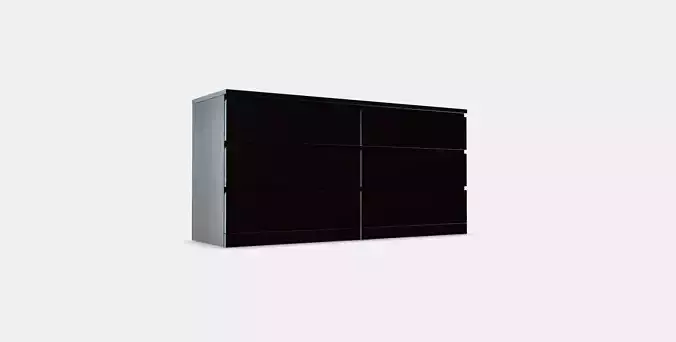 MALM Chest of 6 drawers 6 Low-poly 3D model