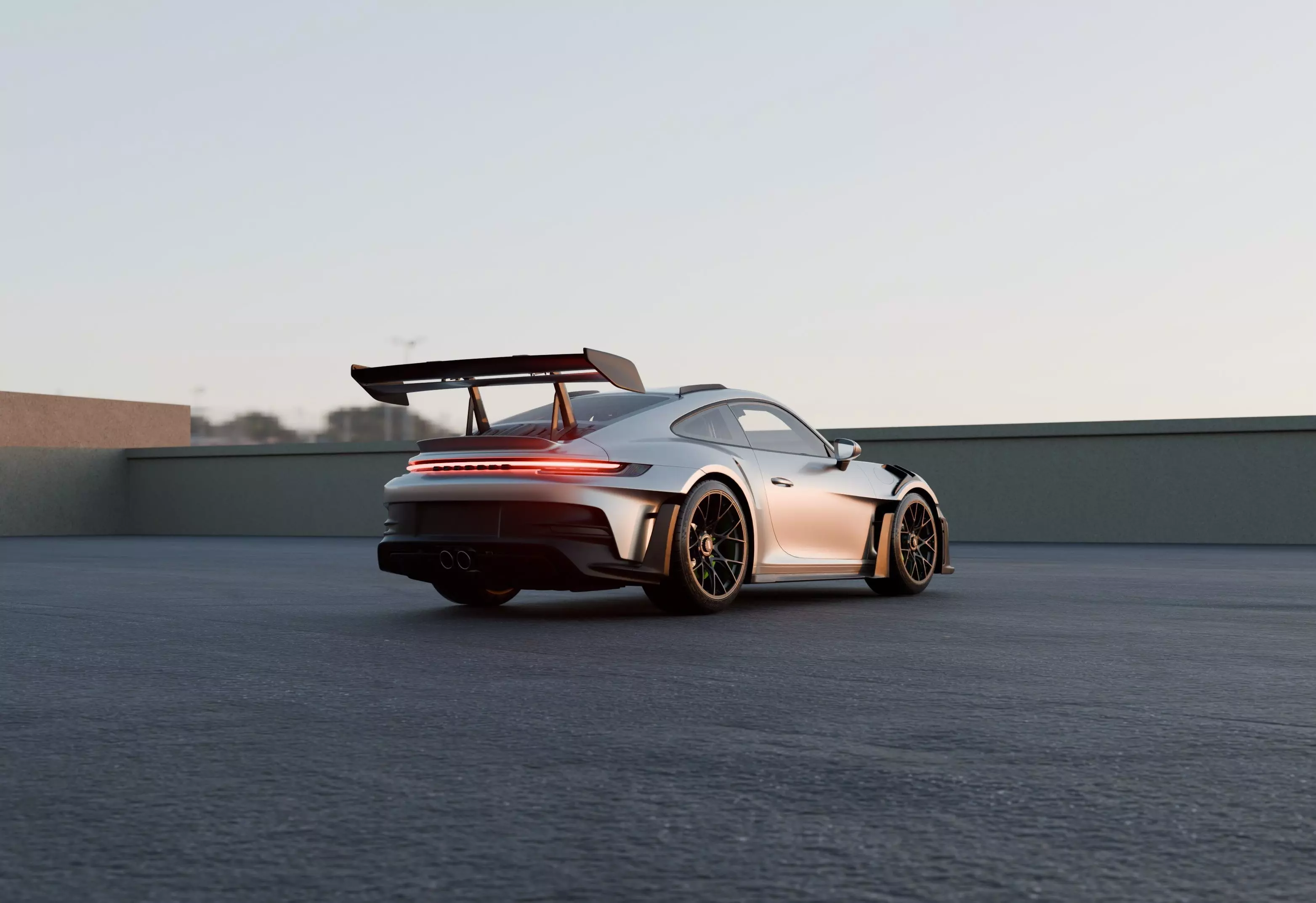 Scene Automotive Blender Free low-poly 3D model