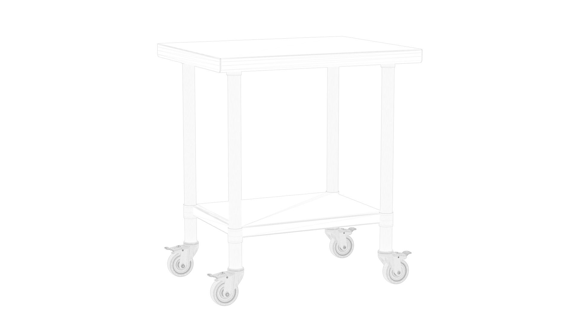 Stainless Steel Cart Work table Caster 3D model_1