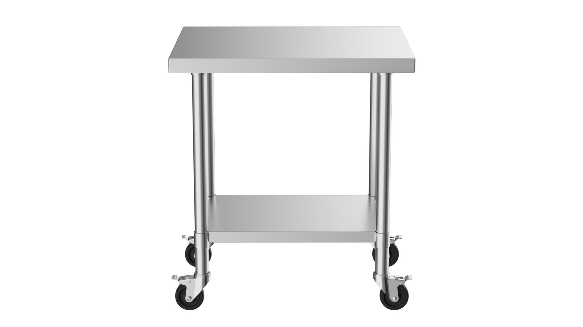 Stainless Steel Cart Work table Caster 3D model_3