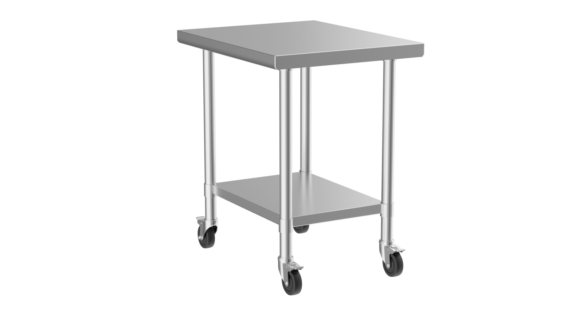 Stainless Steel Cart Work table Caster 3D model_2