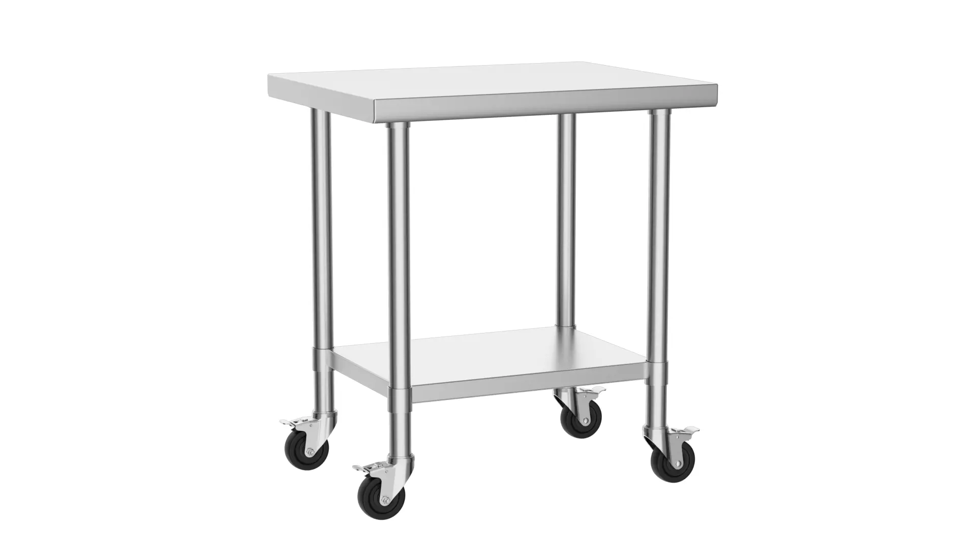 Stainless Steel Cart Work table Caster 3D model_0