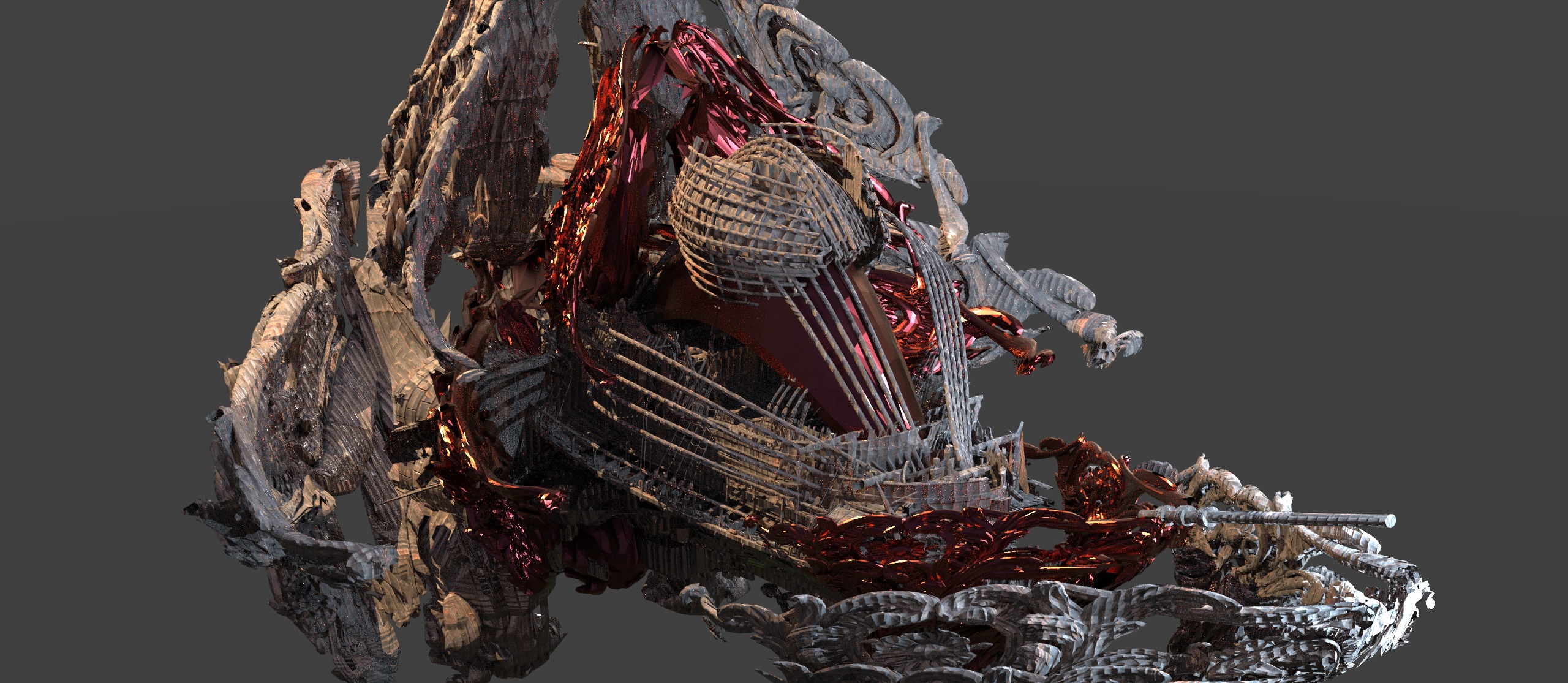 Sword Ocean Grand Airship Dragon ship 3D model_1