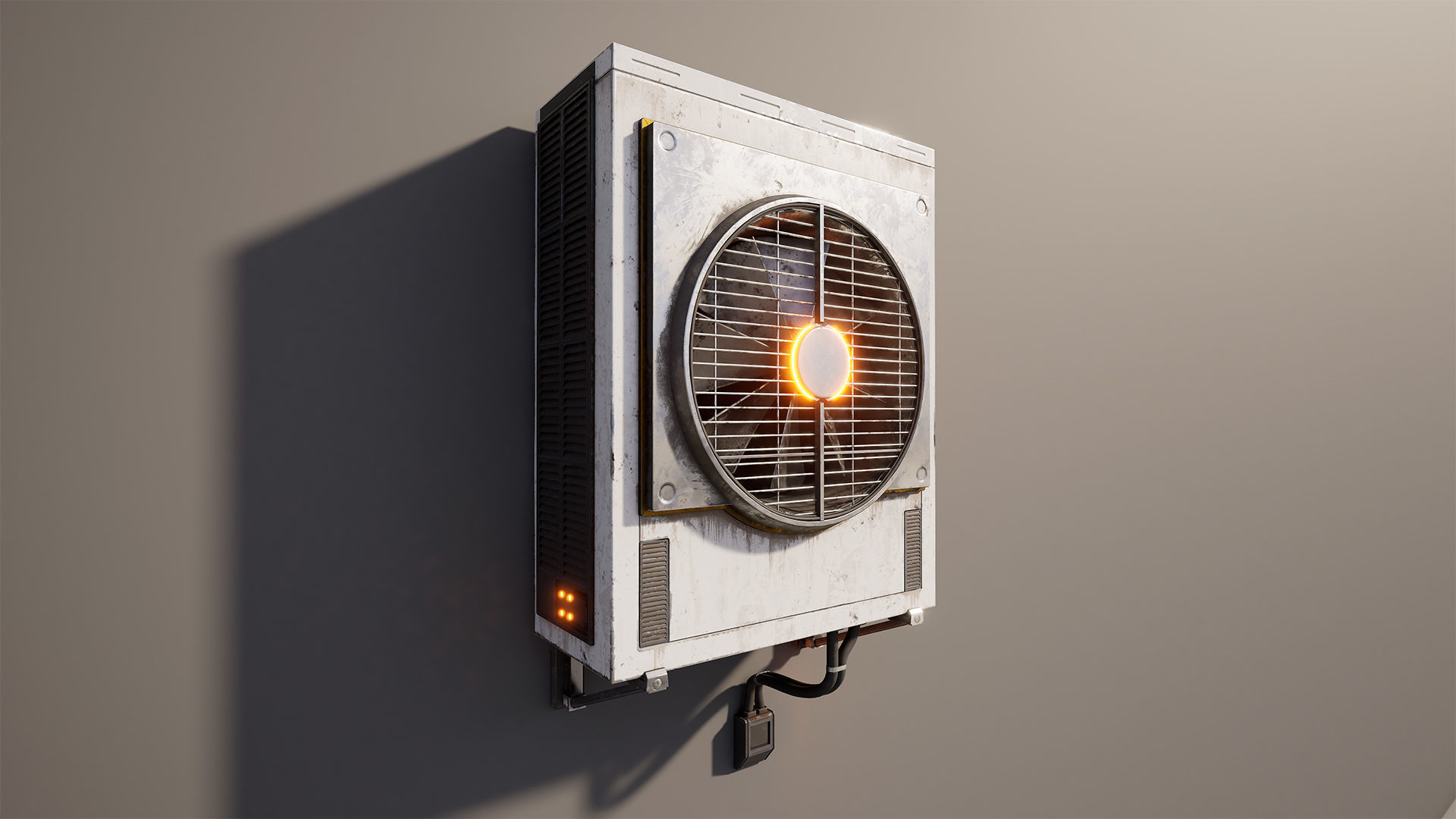 Cyberpunk Air Conditioner Low-poly 3D model_10