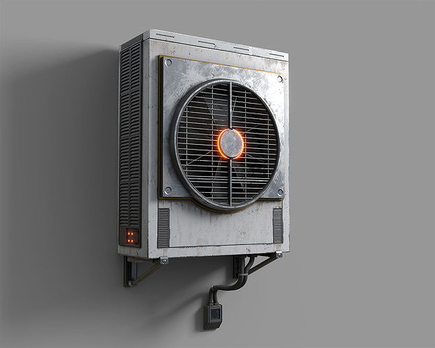 Cyberpunk Air Conditioner Low-poly 3D model