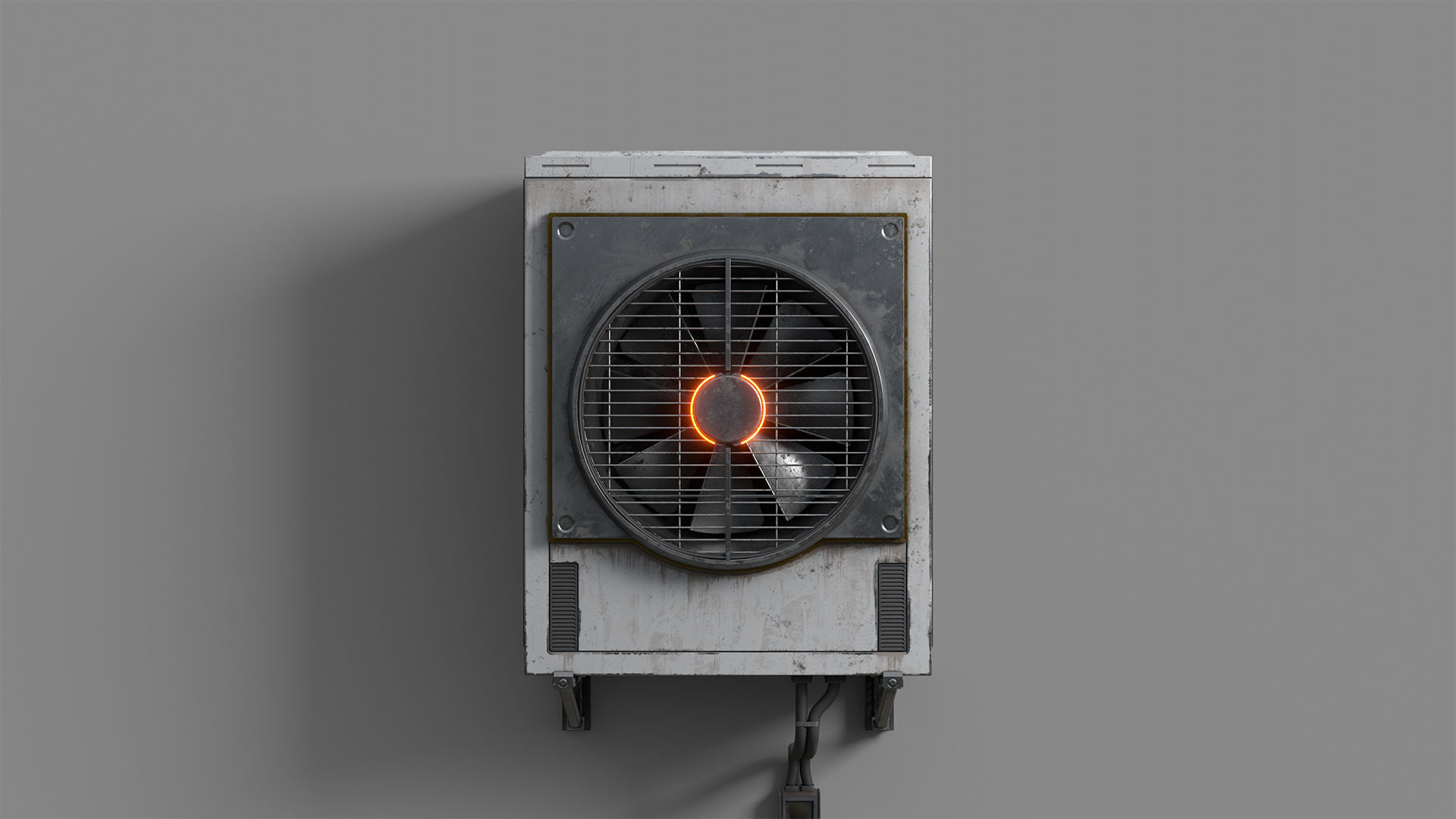 Cyberpunk Air Conditioner Low-poly 3D model_5