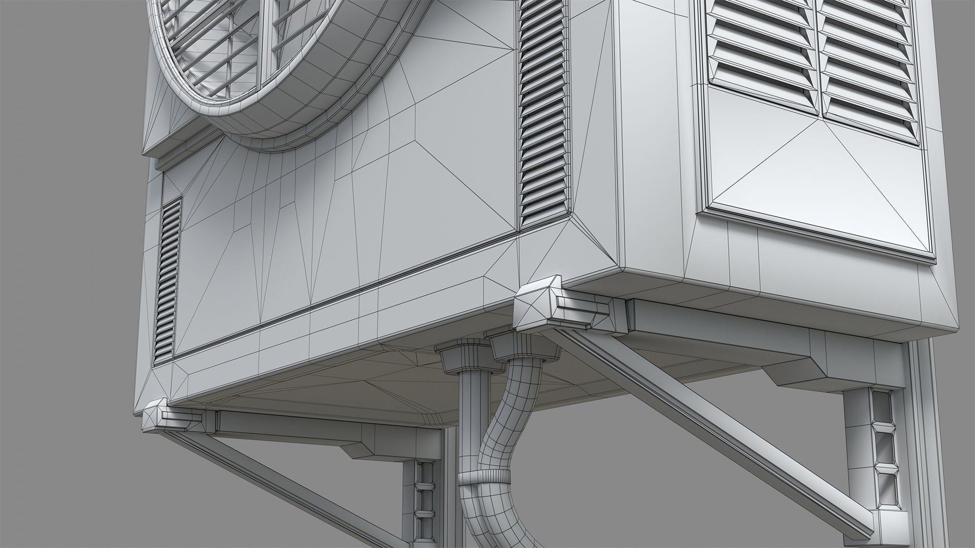 Cyberpunk Air Conditioner Low-poly 3D model_9