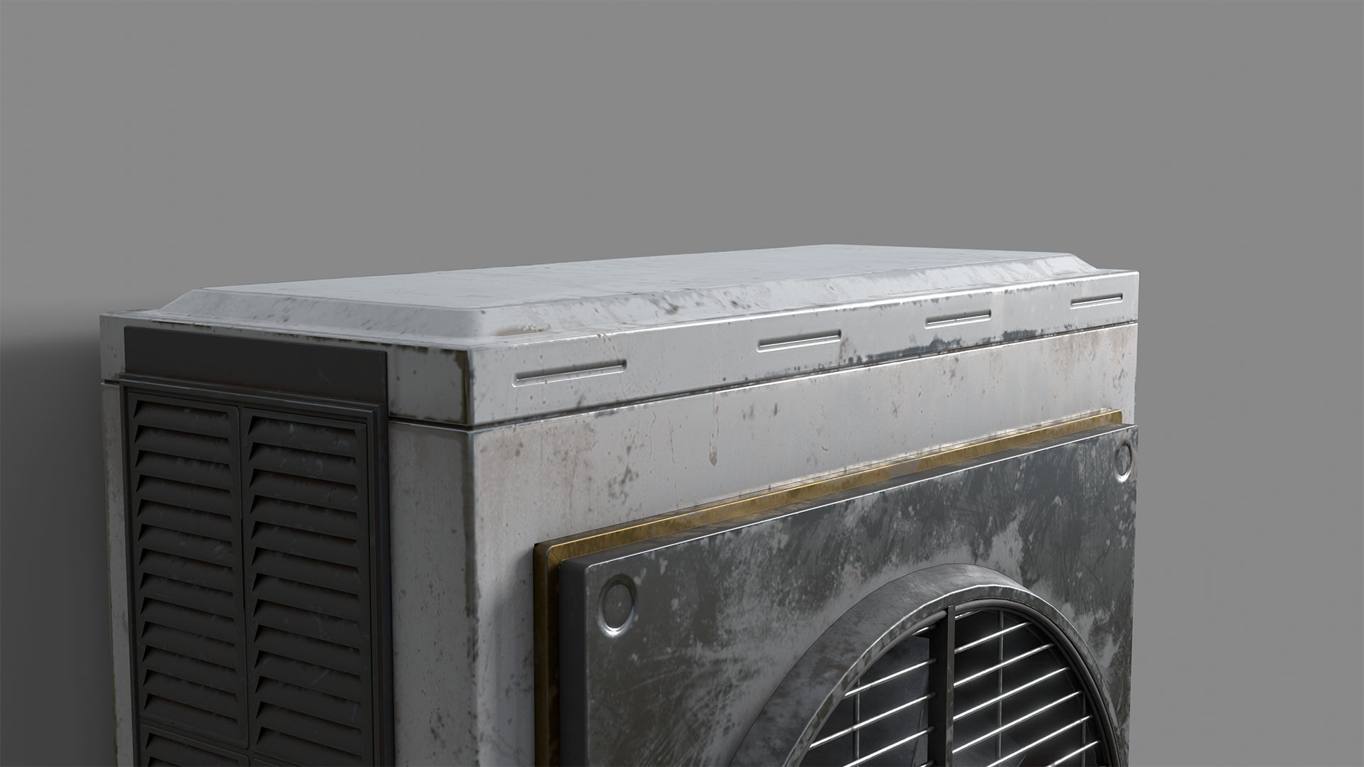 Cyberpunk Air Conditioner Low-poly 3D model_4