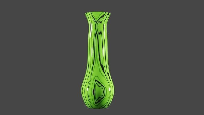 Porcelain vase glass vase with color likes watermelon peel Free low-poly 3D model