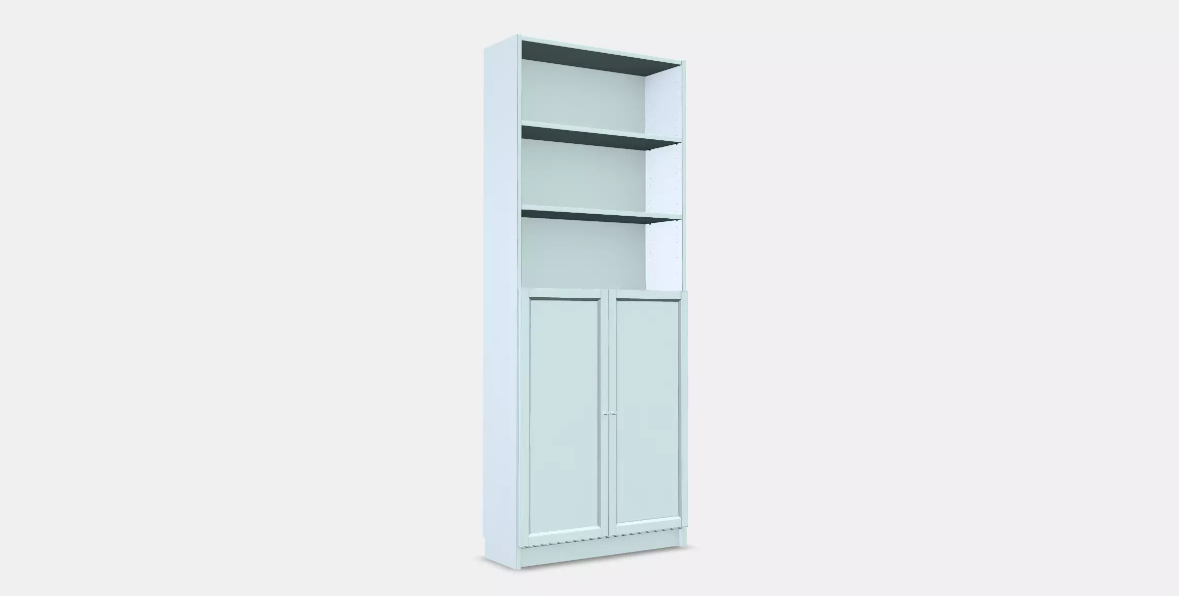 BILLY - OXBERG Bookcase with doors 3 Low-poly 3D model_0