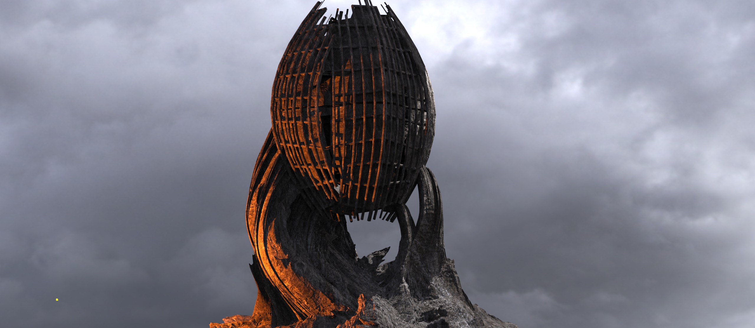 Dragon Egg Mountain shell  3D model_1