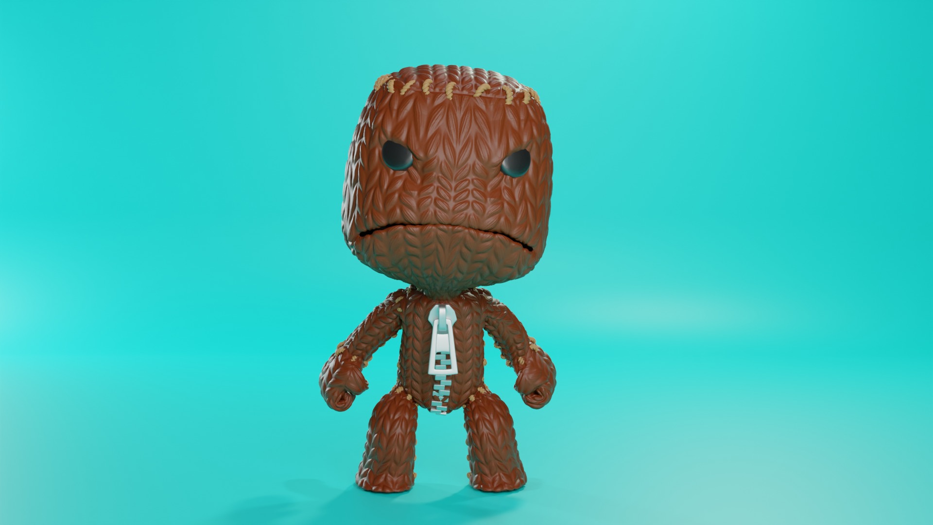 Pack 6 poses Sackboy 3D print model_7