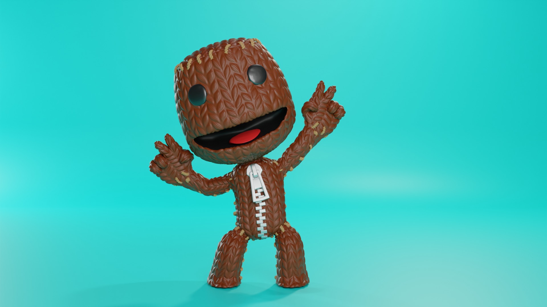 Pack 6 poses Sackboy 3D print model_4