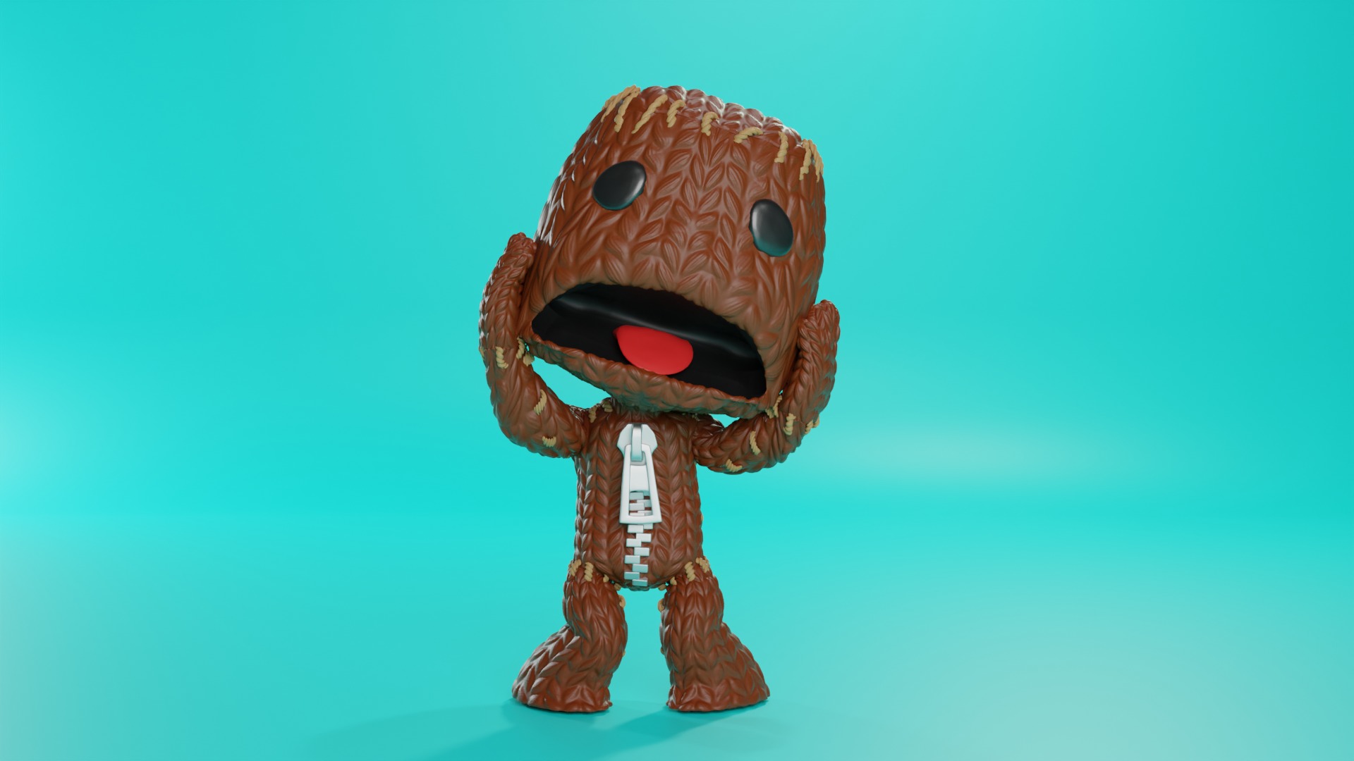 Pack 6 poses Sackboy 3D print model_6