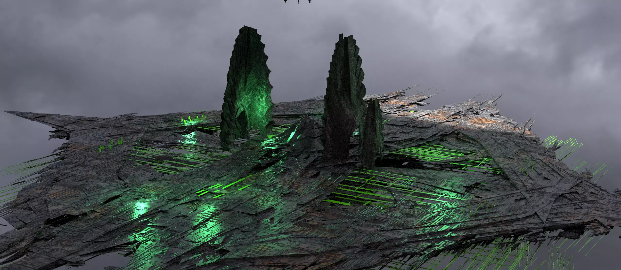 Dark Toxic Cyborg array 1  Low-poly 3D model_0