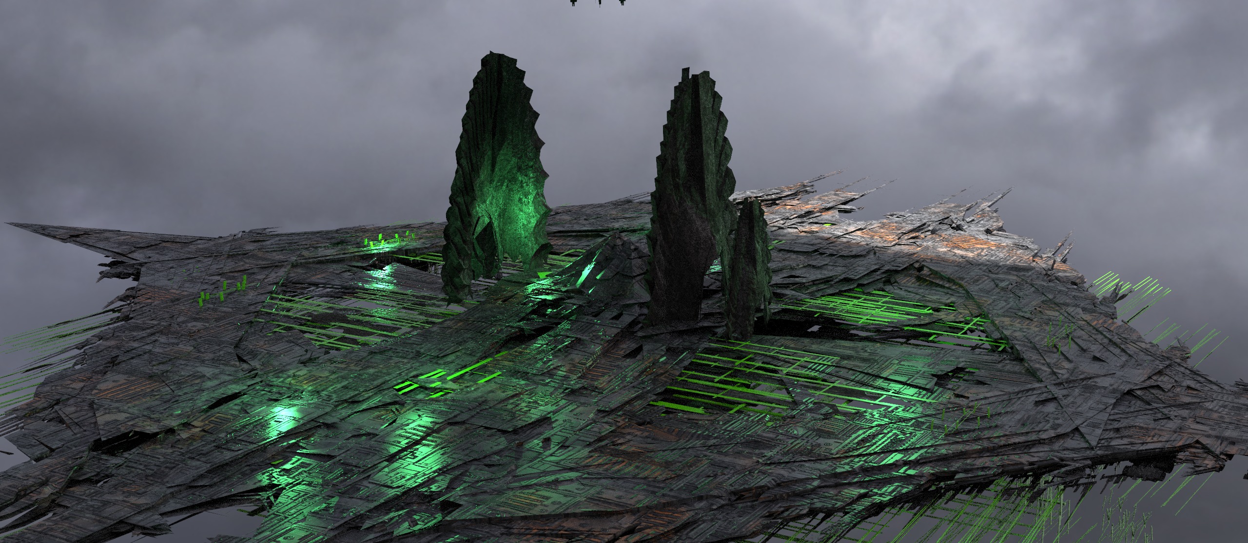 Dark Toxic Cyborg array 1  Low-poly 3D model_1