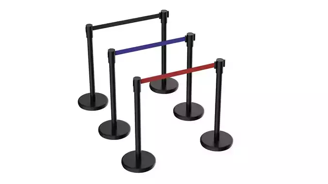 Black and Stainless Stanchion Belt 