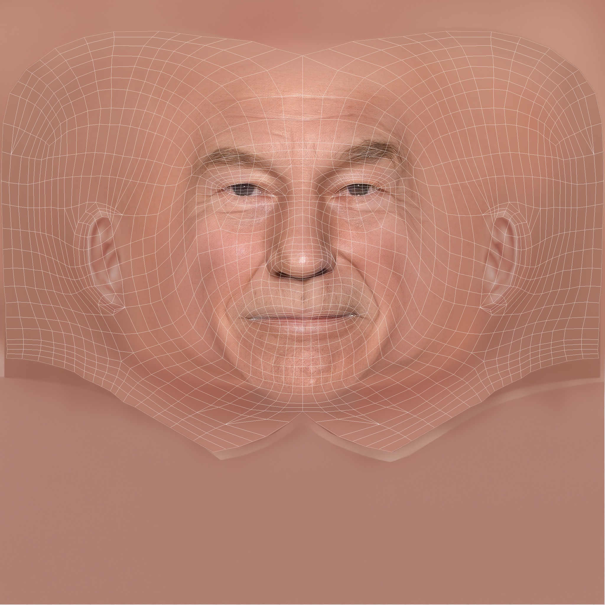 Patrick Stewart Head - Low poly head for game Low-poly 3D model_8