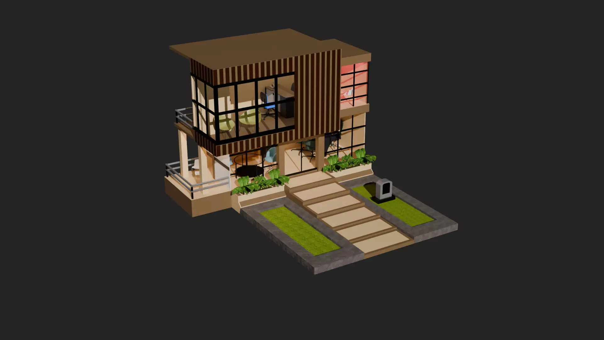 Modern Office Exterior 3D Model 3D model_0