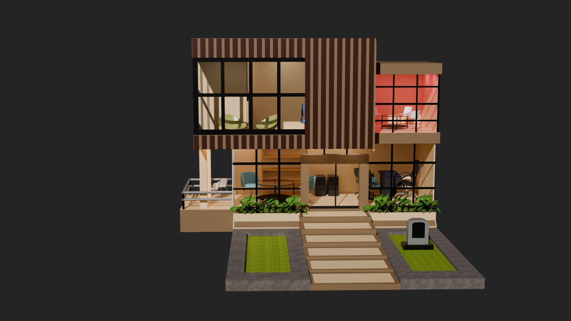 Modern Office Exterior 3D Model 3D model_1