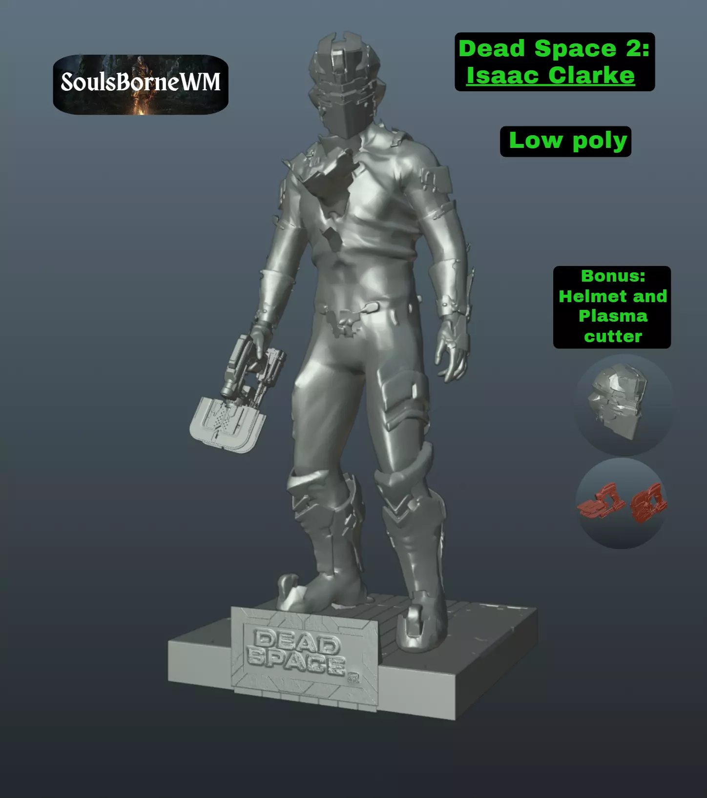 Dead Space 2 Isaac Clarke Bonus Helmet and Plasma Cutter 3D model