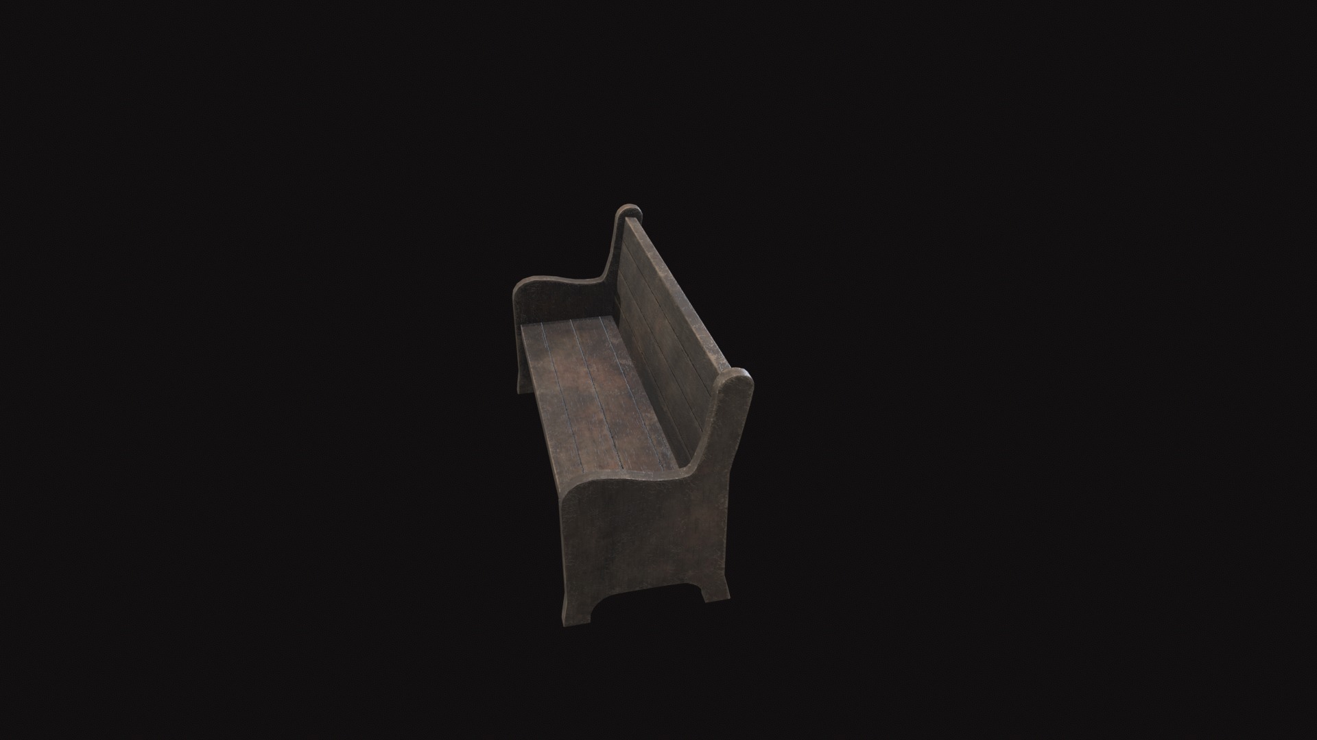 Medieval Bench V1 Low-poly 3D model_5