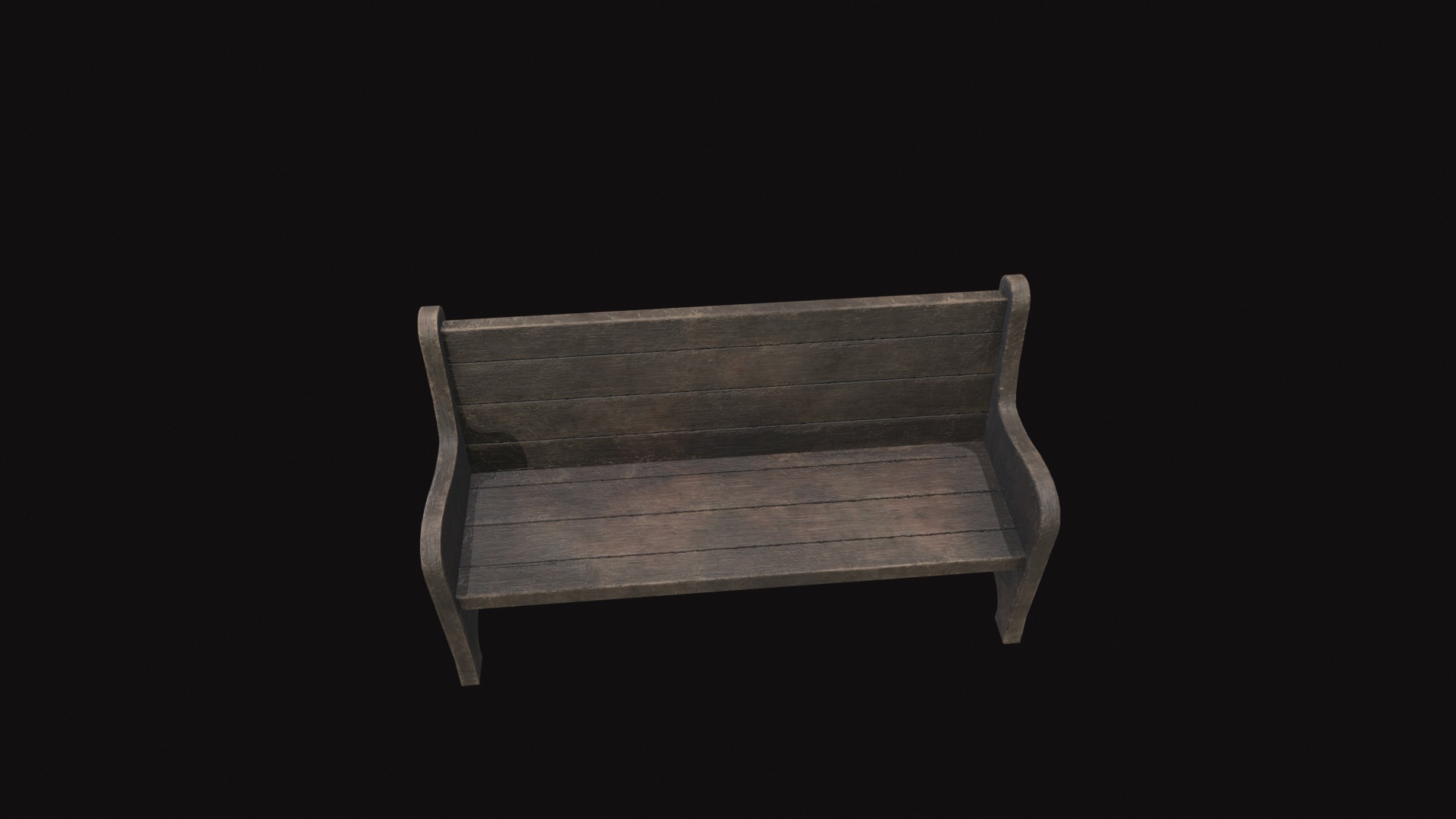 Medieval Bench V1 Low-poly 3D model_6