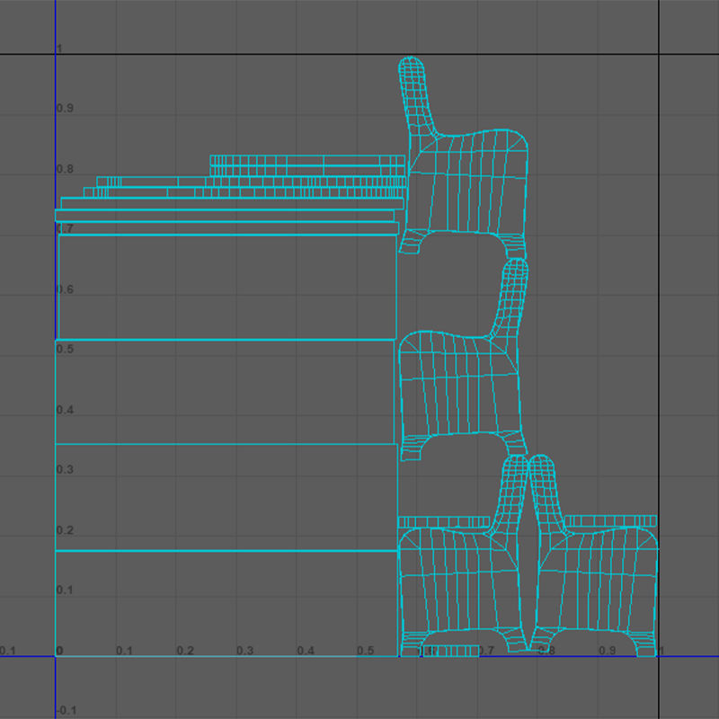 Medieval Bench V1 Low-poly 3D model_9