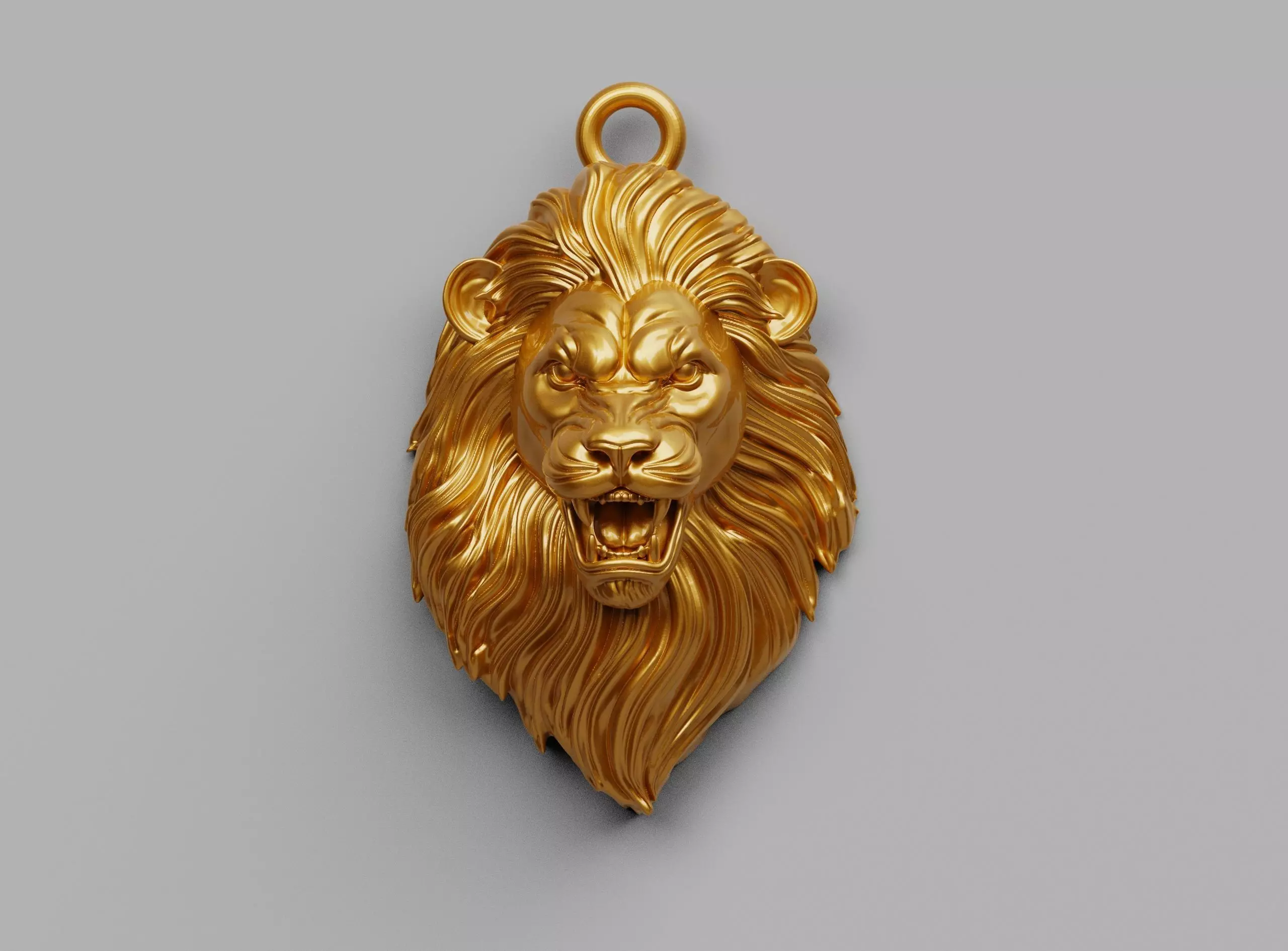 Angry Lion Pendant 3D print model_0